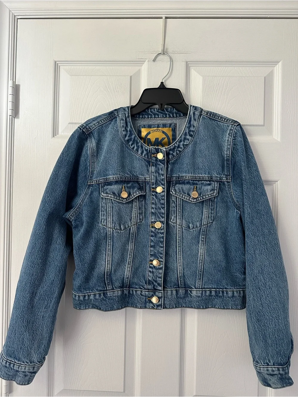 Michael Kors blue cropped denim jacket Large